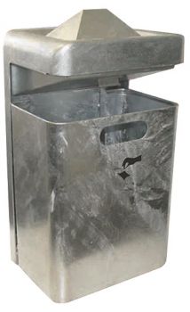 Außen Abfallbehälter TKG Mondo Pyramide 35 Liter Silber