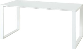 Schreibtisch GW- Monteria in stilvollem Weiß, mit Metallkufe