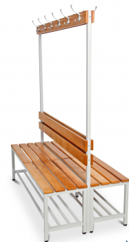 Garderobenbank PROsteel B150 Schuhrost + Hakenleiste