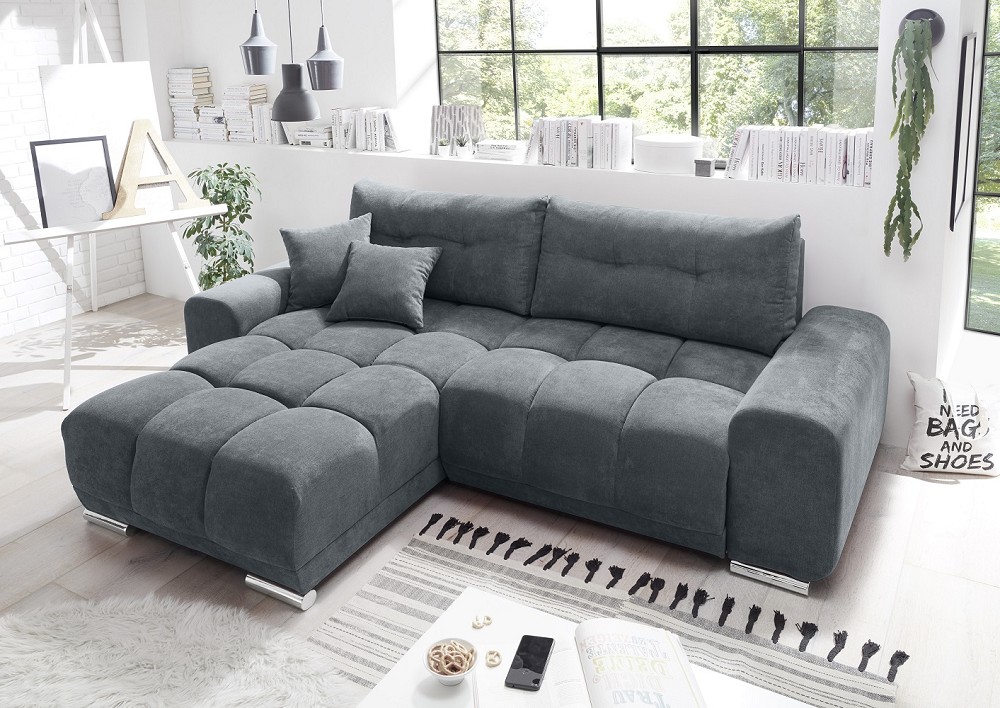 Ecksofa Paco 2teilige Ecke mit Schlaffunktion und Bettkasten-64-916-60X