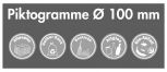 Piktogramm-Set 5 Stück, Dm 100 mm