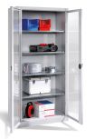 Werkzeugschrank CP, Sichtfenster-Drehtüren, innen 4 Böden